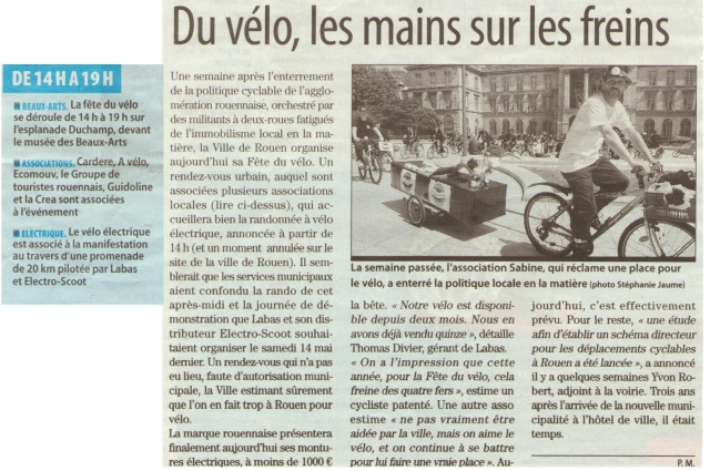 Article paru dans Paris Normandie, 04/06/2011