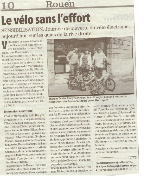Article paru le 02/07/2011, Paris Normandie